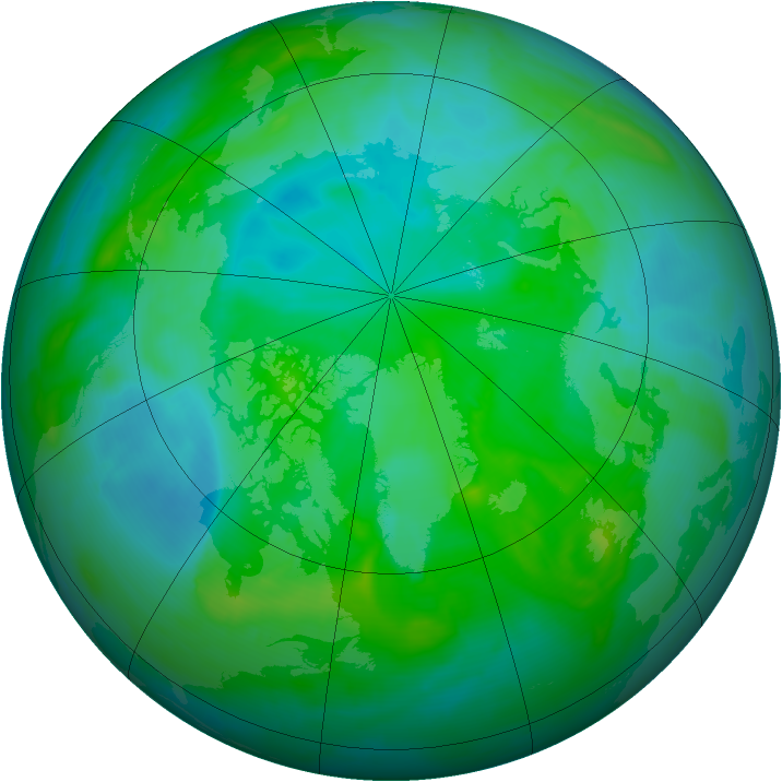 Arctic ozone map for 18 August 2008